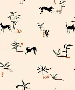 Prehistoric Animal Wallpaper - Beige