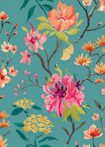 Asian Wallpaper: Saku Wallpaper - Peacock & Rose