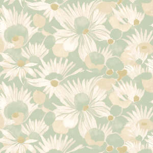 Asian Wallpaper: Suiren Wallpaper - Misty Mint