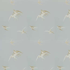 Swallows Wallpaper - Soft Grey