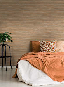 Patagonia: Sample - Vardo - faux Grasscloth Wallpaper - Orange- Discontinuing