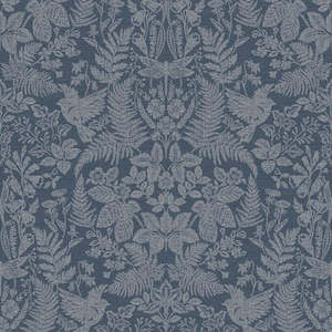 Alchemy: Sample - Loxley - Floral Tapestry Wallpaper - Navy- Discontinuing