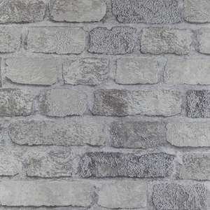 Princess Street Brick Wallpaper - Anaglypta - Grey