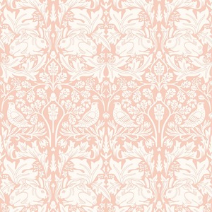 Pink Wallpaper: Forest Rabbit Wallpaper - Soft Pink