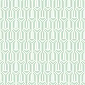 Art Deco Wallpaper: Retro Arch Wallpaper - Mint Green