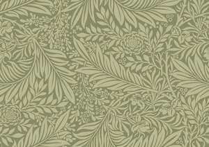 Floral Wallpaper: Leaf Vine Wallpaper - Olivine