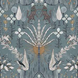 Geometric Wallpaper: Oasis Villa Wallpaper - Sky