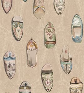 Retro Wallpaper: Mulberry Home Babouches Wallpaper - Ivory