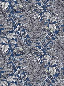 Modern: Wild Ferns Wallpaper - Indigo