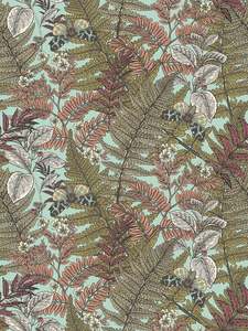 Modern: Wild Ferns Wallpaper - Rosehip