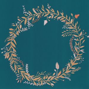 Harmony Wreath Wallpaper - Blue