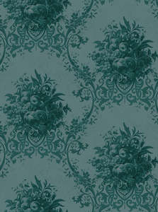 Murals 1: Sample - Paradise Medallion - Custom Sized Wallpaper Mural (per m2) - Dark Blue