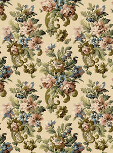 Murals 1: Sample - Fredrika - Custom Sized Wallpaper Mural (per m2) - Green Multi