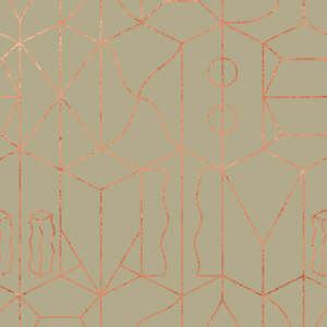 Nlxl: Never Ending Foil by Suzan Hijink Wallpaper - Copper Green