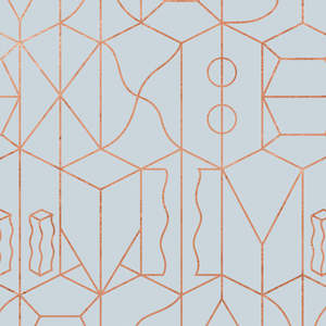 Never Ending Foil by Suzan Hijink Wallpaper - Copper Blue