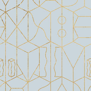 Never Ending Foil by Suzan Hijink Wallpaper - Gold Blue