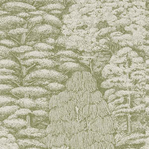 Woodland Toile Wallpaper - Cream and Green