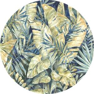 Feuilles Tropicales - Circular Mural - Self Adhesive
