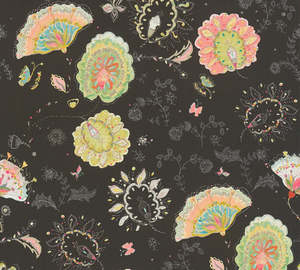 Tropical Wallpaper: Patterned Flower Wallpaper - House of Turnowsky - Black