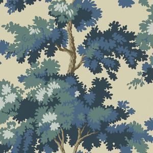 Tropical Wallpaper: Raphael Wallpaper - Dark Blue