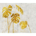 Faux Effect: Golden Monstera - Custom Sized Wallpaper Mural (per m2)