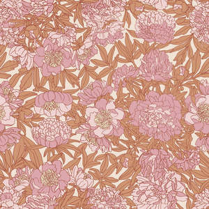 Asian Wallpaper: Sample - Peony Fever - Custom Sized Wallpaper Mural (per m2) - Pink