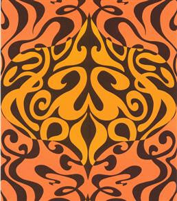 Orange: Woodstock Wallpaper - Orange