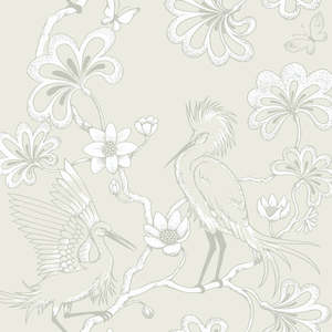 Fabricshop: Egrets Florence Broadhurst Fabric - 12 Colours