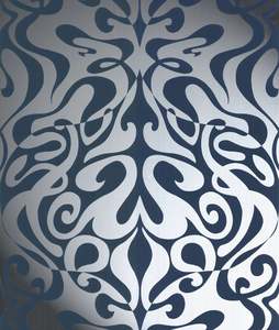 Orange: Woodstock Wallpaper - Silver Foil/Black