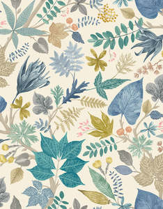 Lush Leaves Wallpaper - Ohpopsi - Denim and Stone