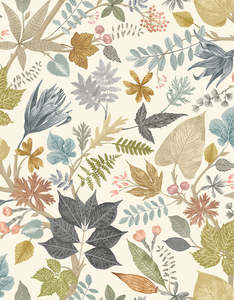 Lush Leaves Wallpaper - Ohpopsi - Linen and Fossil