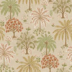 Solana Wallpaper - Coral/Beige
