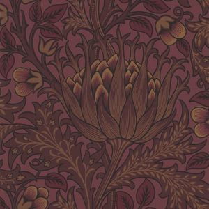 Floral Wallpaper: Artichoke Wallpaper - William Morris - Wine