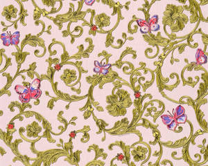 Versace: Versace Florals Wallpaper (Versace 3 Collection) - Green/Pink