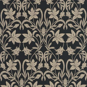 Floral Wallpaper: Primrose Wallpaper - Noir Fusain