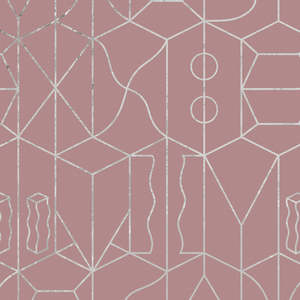 Sample - Never Ending Foil by Suzan Hijink Wallpaper - Silver Pink