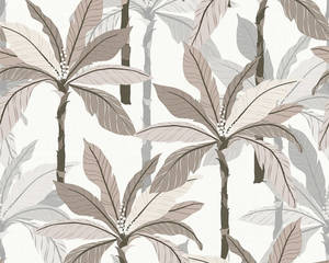 Instock Wallpaper: Palm Shadow Vinyl Wallpaper - Beige/Grey - Last 12 Rolls