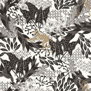 Instock Wallpaper: Borneo Wallpaper - White Black Gold