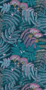 Botanica Albizia Wallpaper - Turquoise Blue