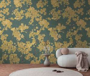 The Wall 4 - Hybrid Wallpaper Mural - Hot Spots - Soft Leaves