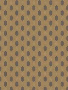 Hex Glamour Heavy Weight Wallpaper - Black & Biscuit