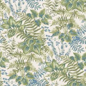 Holden Decor: Rowan – Foliage Wallpaper – Cream/Sky Blue