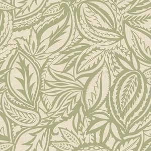 Musa – Paisley Leaf Wallpaper – Sage