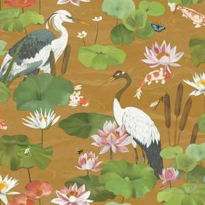 Hermine – Koi Pond Wallpaper – Gold