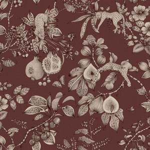 Holden Decor: Liana – Leopard Wallpaper – Maroon
