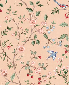 Pink Wallpaper: Bucolic Wallpaper - Peach