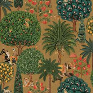 Yellow Wallpaper: Bengal – Menagerie Wallpaper – Antique Gold