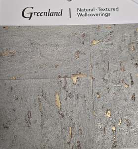 Lasmin Cork Metallic Wallpaper - Shimmer Grey on Gold