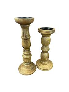 Candles Lanterns: Mango Wood Candle Stick
