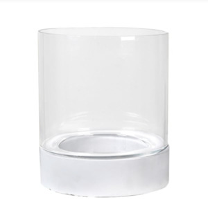 White Ceramic and Glass Candle Holder
